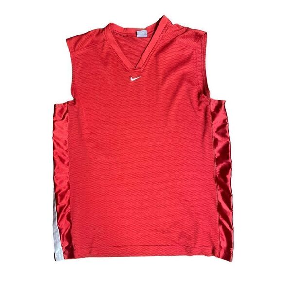 Vintage y2k early 2000s red center swoosh jersey size large - Picture 1 of 3